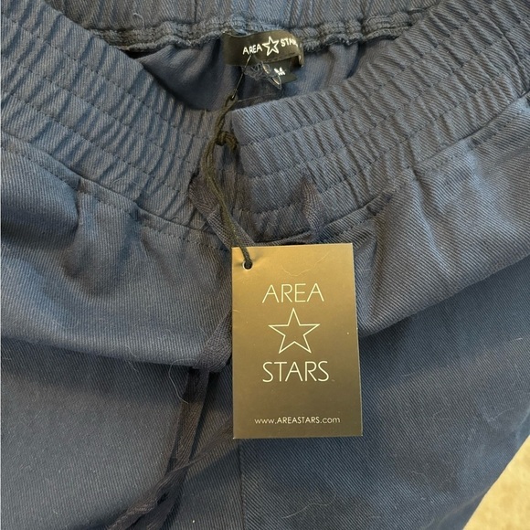 NWT Area Stars Navy Blue Cotton Ali Utility Raw Hem Ankle Pants - Picture 4 of 8